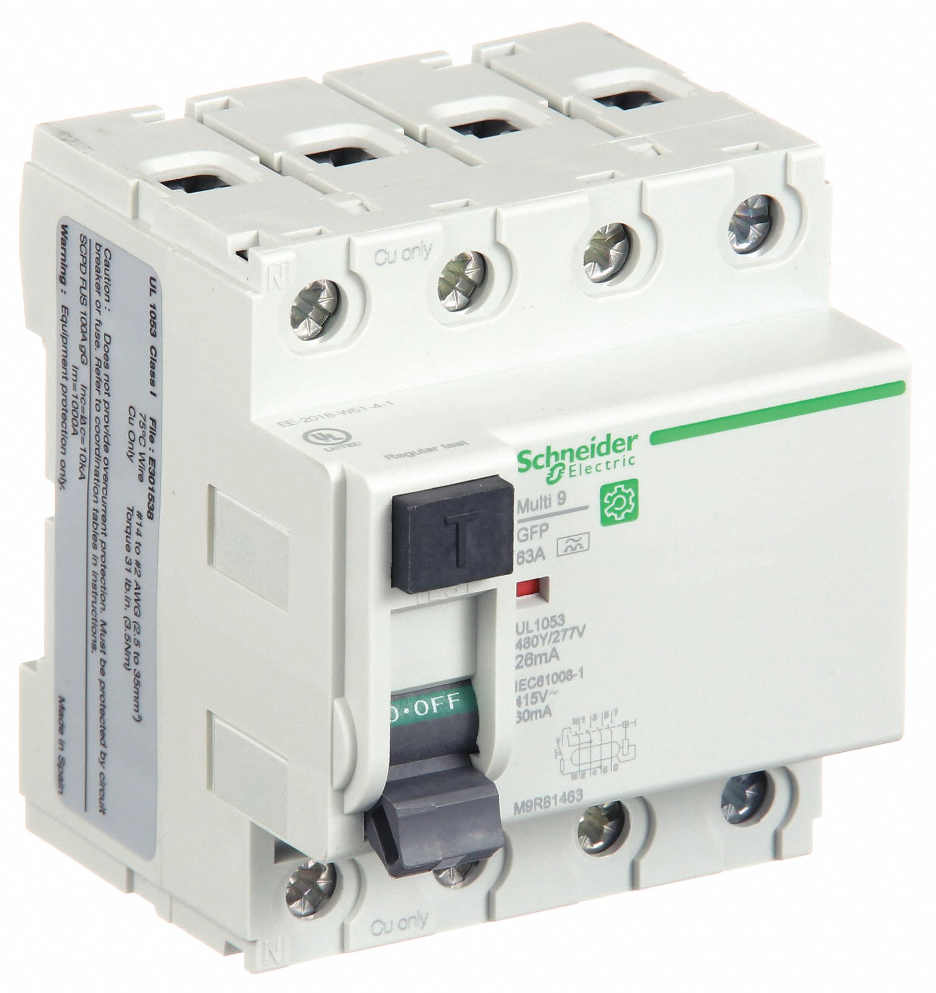 IEC Supplementary Protector: 63 A Amps, 240V AC, 26 mA Rated Residual Current, A
