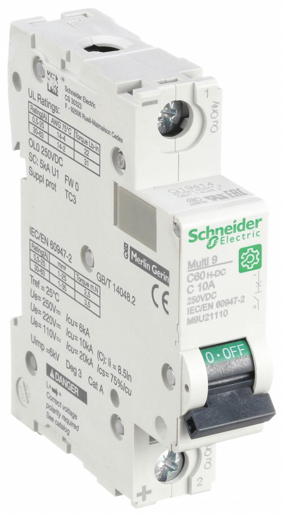 IEC Supplementary Protector: 10 A Amps, 250V DC, 5kA at 250V DC, Screw Clamp