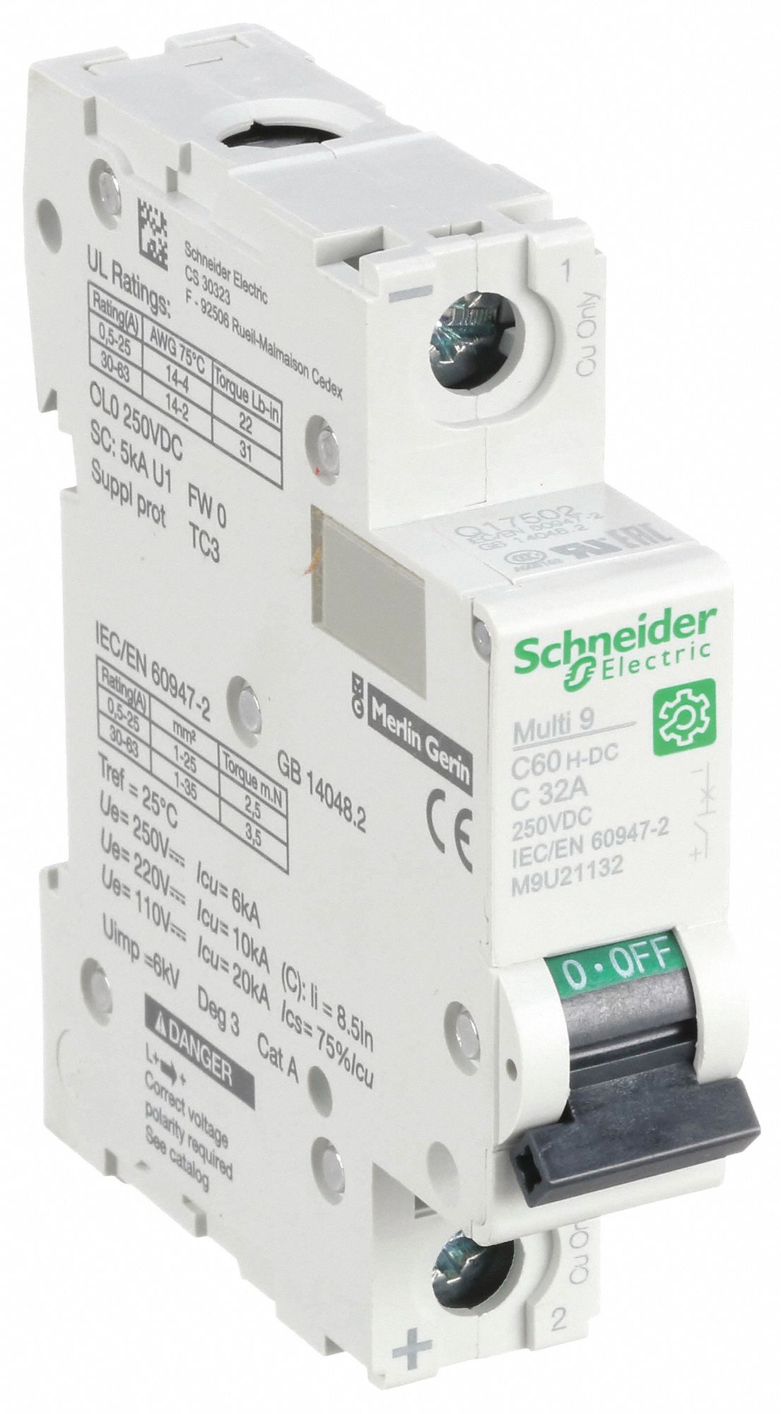 IEC Supplementary Protector: 32 A Amps, 250V DC, 5kA at 250V DC, Screw Clamp, C