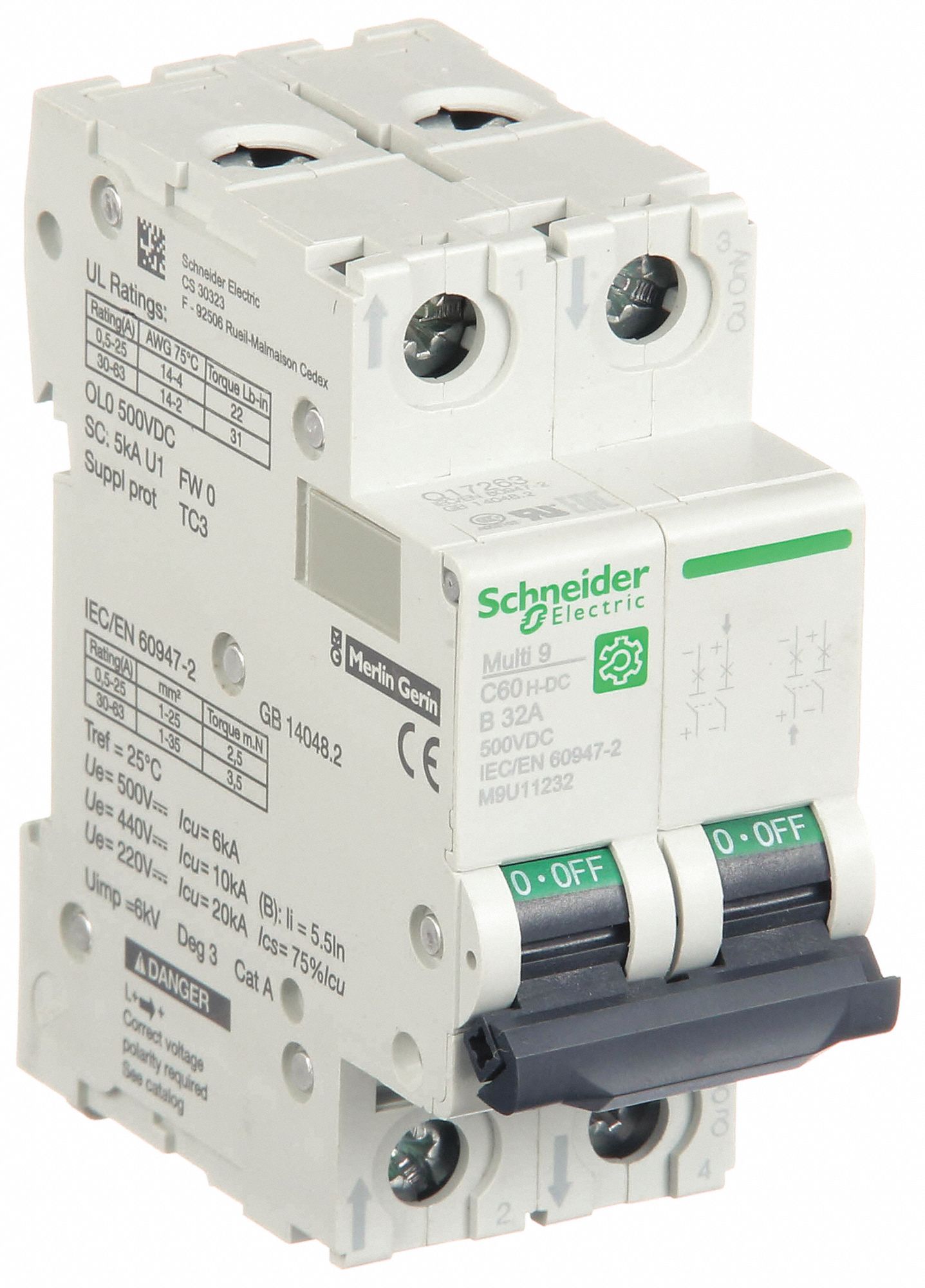 IEC Supplementary Protector: 6 A Amps, 500V DC, 5kA at 250V DC, Screw Clamp, D