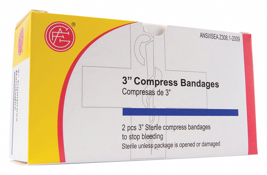 Bandage: 4 1/8 yd Dressing Lg, 3 in Dressing Wd, Gauze, Sterile, 2 PK