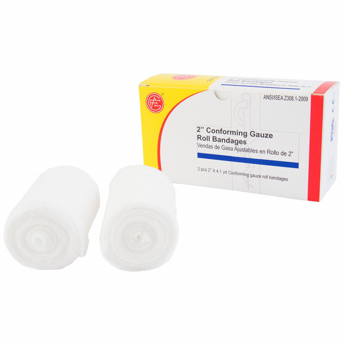 GRAINGER APPROVED Gauze Wrap, Box, Sterile, Gauze, ANSI 2015, PK 2