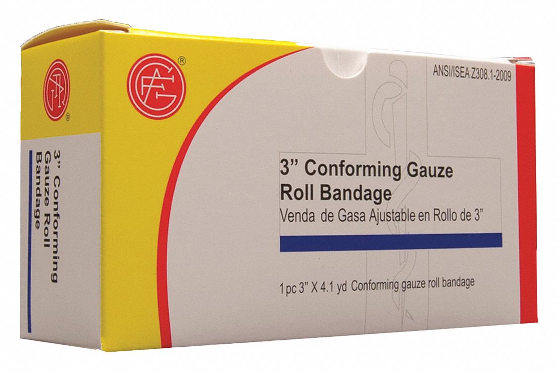 Gauze Wrap: 4 1/8 yd Dressing Lg, 3 in Dressing Wd, Gauze, Sterile