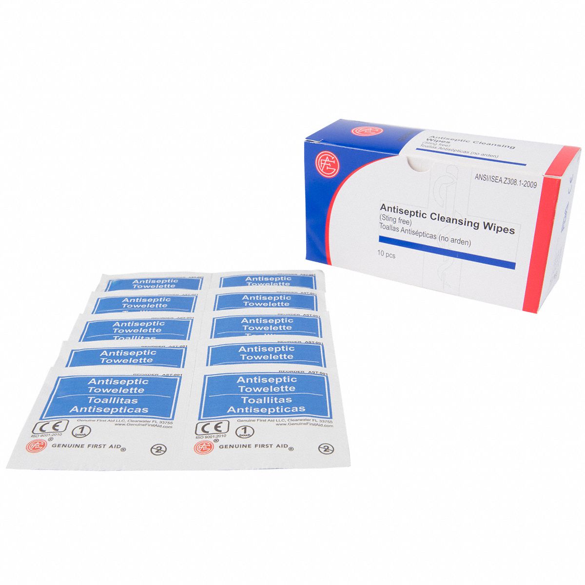 GRAINGER APPROVED Antiseptic Wipes, Wipes, Box, Wrapped Packets, 0.35 ...