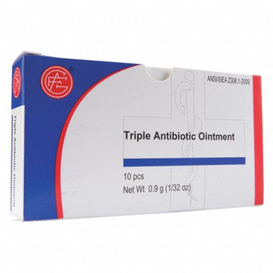 GRAINGER APPROVED Antibiotics, Cream, Box, Wrapped Packets, 0.35 oz, PK 10 482W8499991005