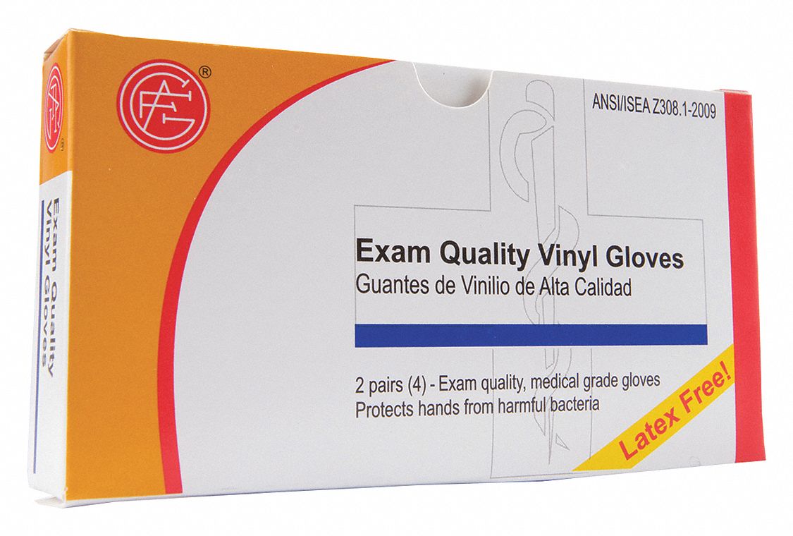 DISPOSABLE GLOVES, WHITE, L/9, SYNTHETIC COHESIVE ELASTOMER, 4 PK