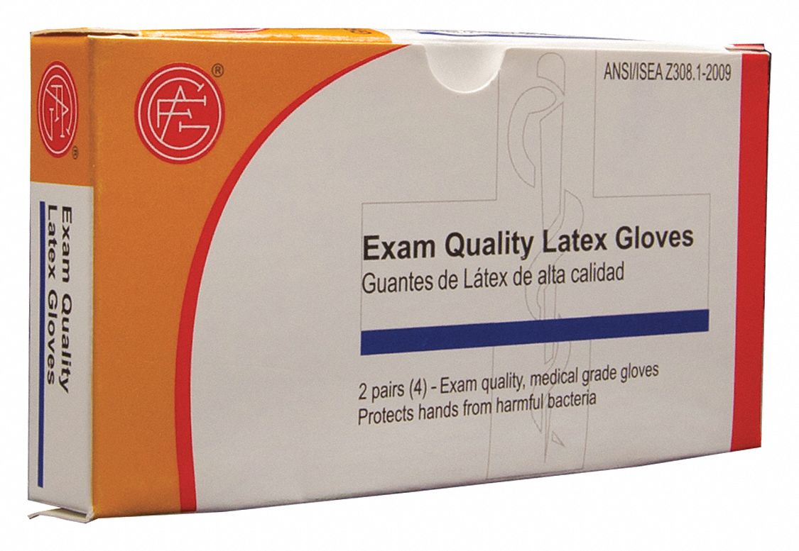 DISPOSABLE GLOVES, WHITE, UNIVERSAL SIZE, LATEX, 4 PK