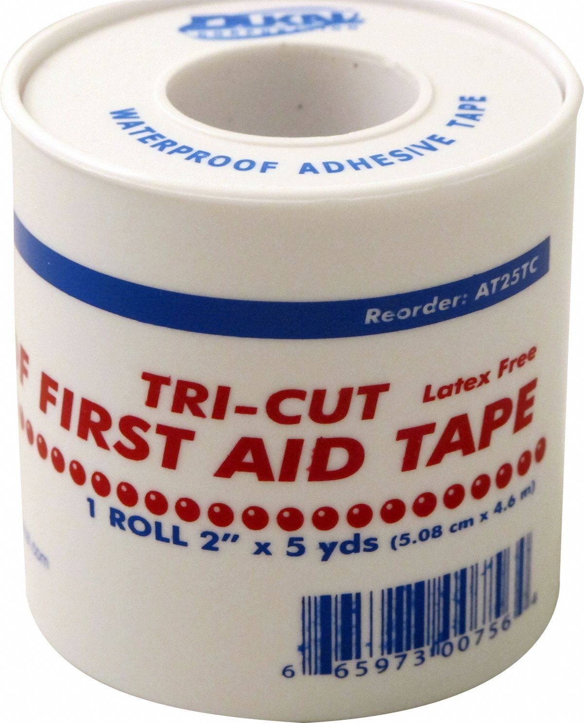 GRAINGER APPROVED First Aid Tape, White, Waterproof Yes, Fabric, 1 in