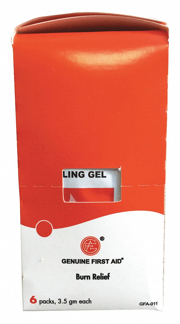 GRAINGER APPROVED Burn Gel, Gel, Box, Wrapped Packets, 0.88 oz, PK 6