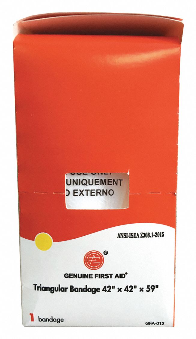 Triangular Bandage: 42 in Short Side Lg, 59 in Long Side Lg, 2 Pins Included