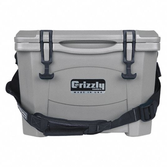 GRIZZLY COOLERS Marine Chest Cooler: 16 qt Cooler Capacity, 18 3/4 in  Exterior Lg, Not Round, Gray