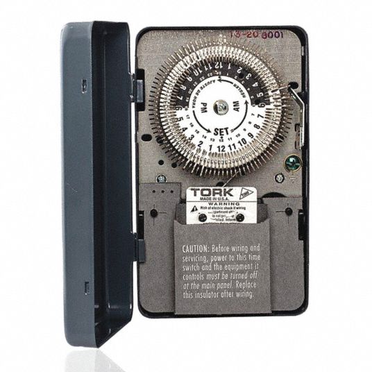 TORK Electromechanical Timer 120, 208 to 277V AC, 40 A Amps, 24 hr, 15
