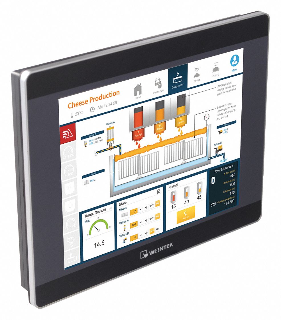 Graphical Touch Panel: TFT Color, Ethernet/RS232, 256 Mb RAM/512 Mb Flash, 1024 x 768 Pixels