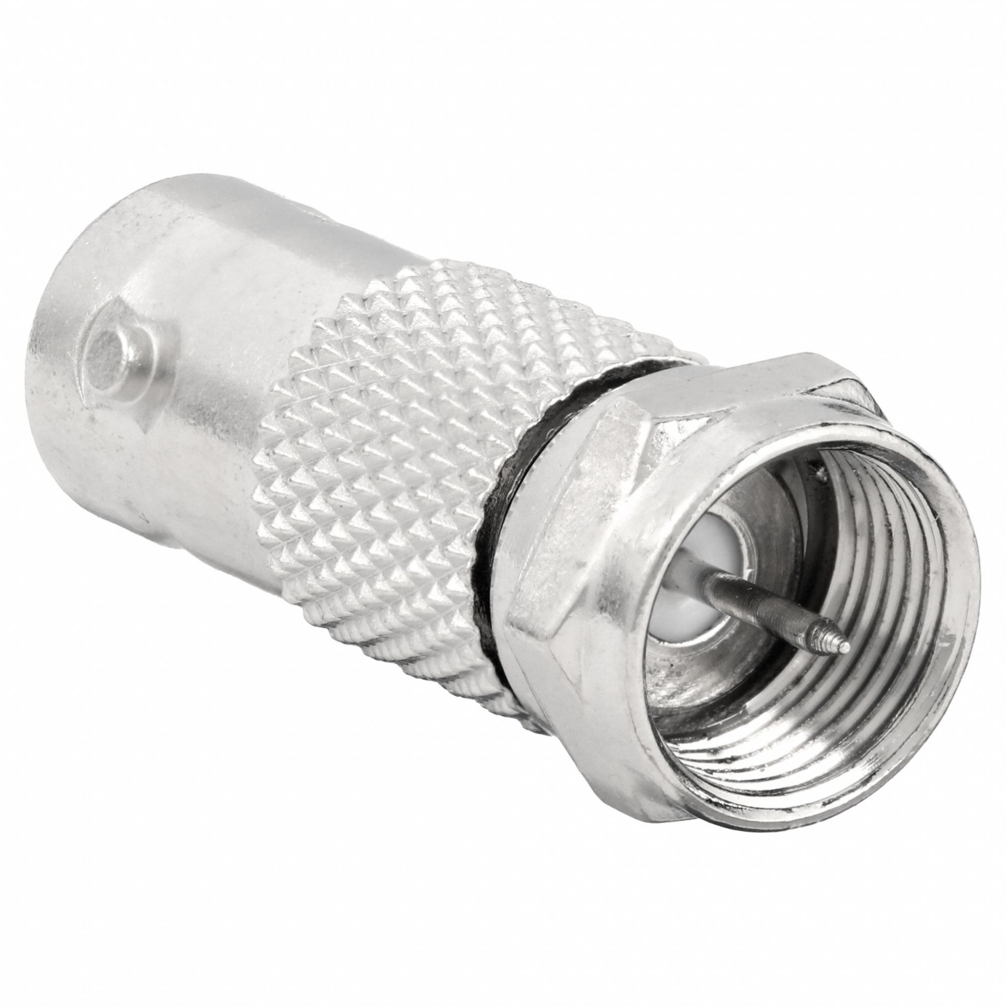Audio/Video Adapter: (1) BNC Female x (1) F-Type Male Adapter, Max. 1, 000 MHz, Silver, 10 PK