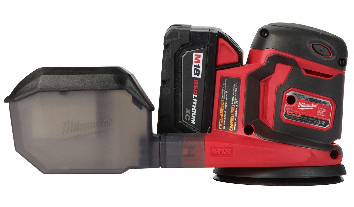 MILWAUKEE Cordless Sander, 18.0V, 5" Wheel Dia. 483F36264821 Grainger