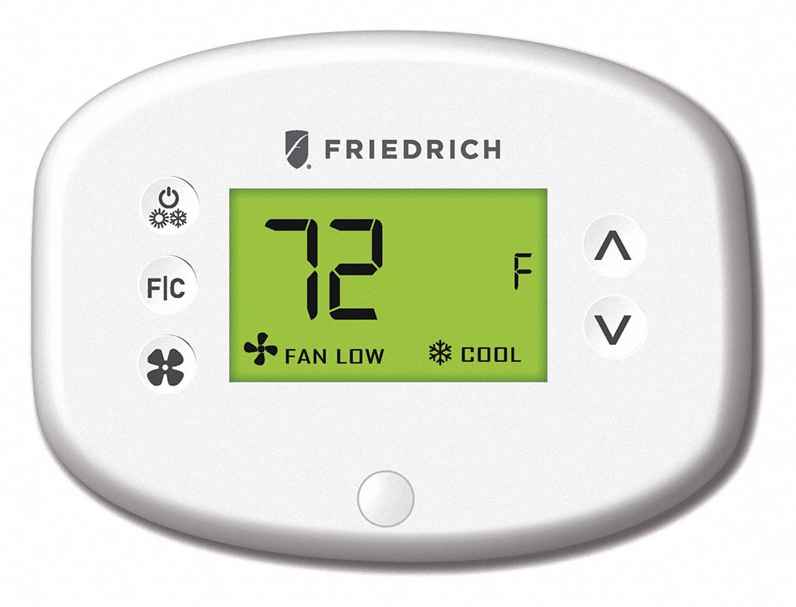 WIRELESS DIGITAL THERMOSTAT, PLASTIC/POLYMER, 5⅛X4 45/64X1¼ IN, FOR FRIEDRICH PTAC