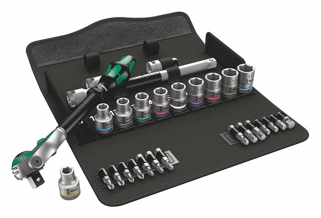 SOCKET SET,28 PCS.,METRIC,1/2  DRIVE SZ