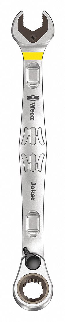 Combination Wrench: Alloy Steel, Nickel Chrome, 25/64 in Head Size, 6 1/4 in Overall Lg, Offset