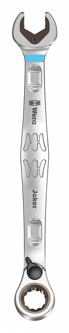 Combination Wrench: Alloy Steel, Nickel Chrome, 7/16 in Head Size, 6 1/2 in Overall Lg, Offset