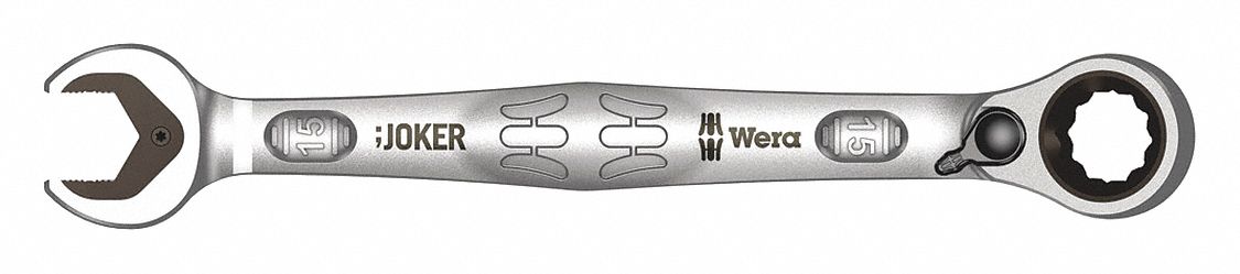 COMBINATION WRENCH, ALLOY STEEL, NICKEL CHROME, 19/32 IN HEAD SIZE, 7¾ IN OVERALL L, OFFSET