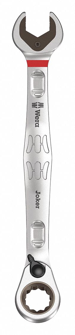 Combination Wrench: Alloy Steel, Nickel Chrome, 43/64 in Head Size, 8 3/4 in Overall Lg, Offset