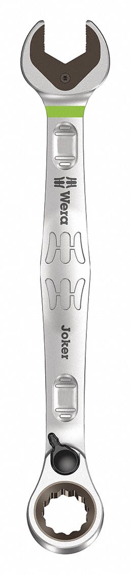 Combination Wrench: Alloy Steel, Nickel Chrome, 45/64 in Head Size, 9 1/8 in Overall Lg, Offset