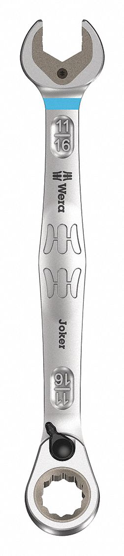 Combination Wrench: Alloy Steel, Nickel Chrome, 11/16 in Head Size, 9 1/8 in Overall Lg, Offset