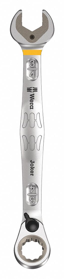 Combination Wrench: Alloy Steel, Nickel Chrome, 3/4 in Head Size, 9 5/8 in Overall Lg, Offset