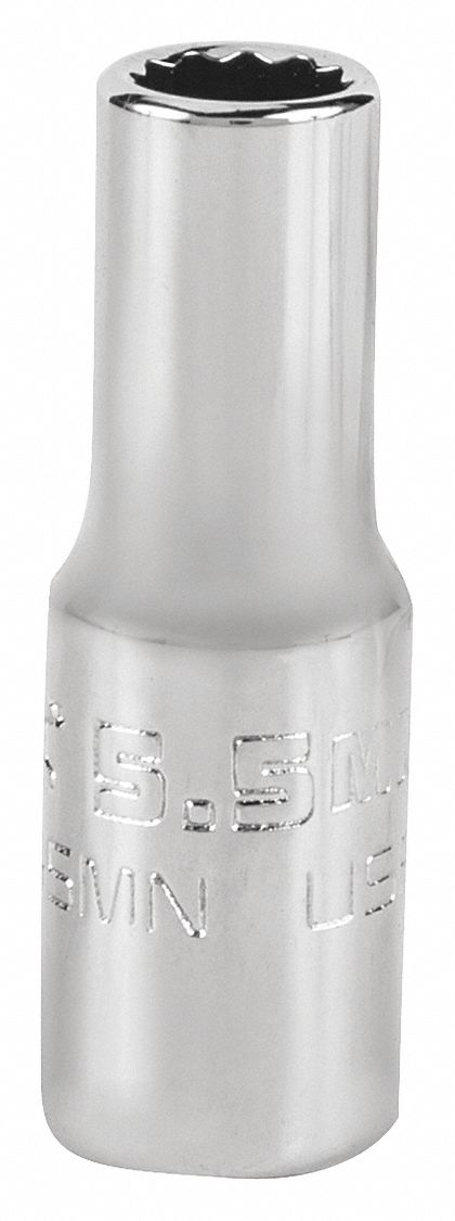 Socket,  Steel,  Chrome,  5.5 mm