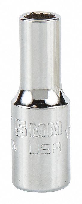 Socket,  Steel,  Chrome,  5 mm