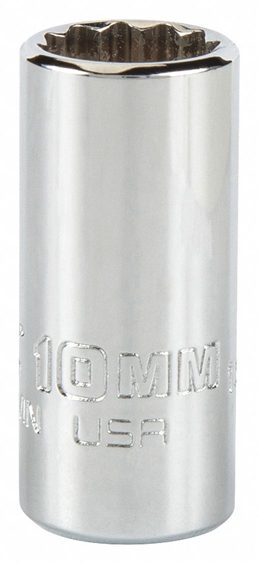 SOCKET,STEEL,CHROME,10 MM