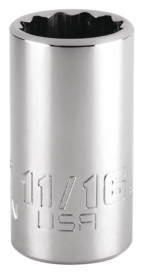 Socket,  Steel,  Chrome,  21 mm