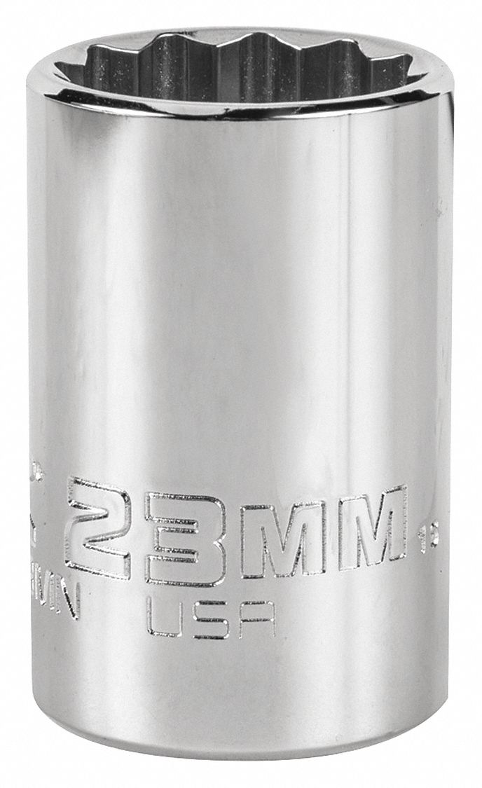 Socket,  Steel,  Chrome,  23 mm