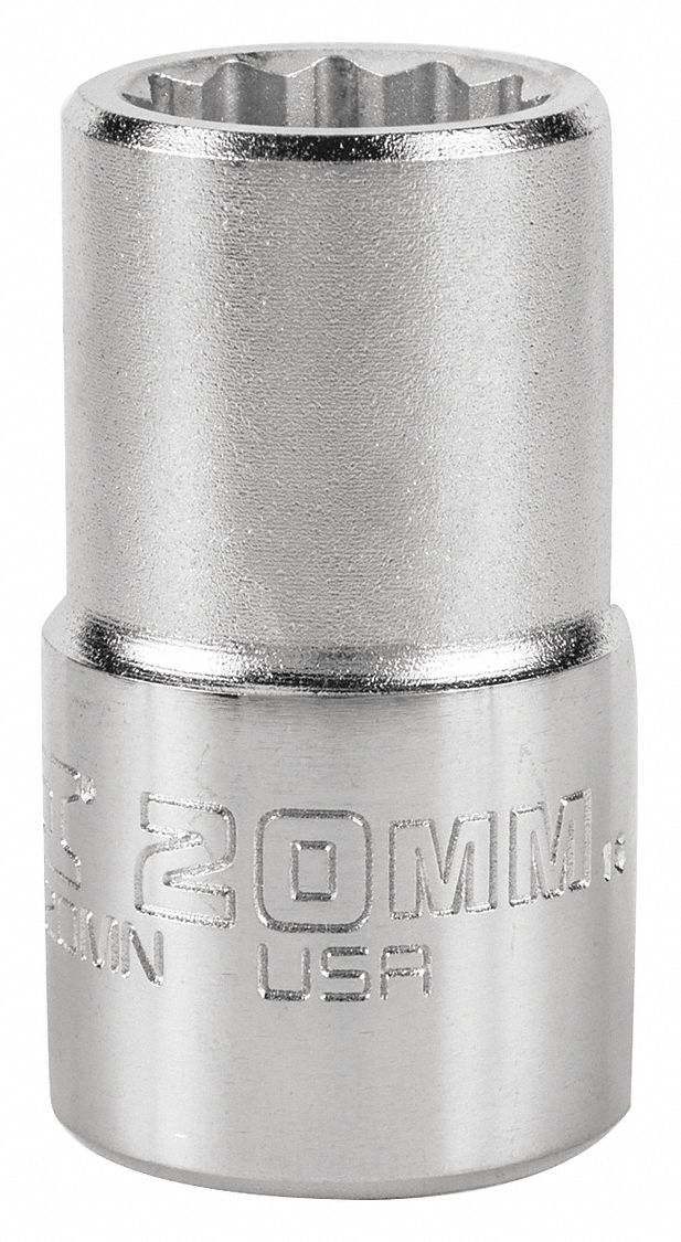 Socket,  Steel,  Chrome,  20 mm