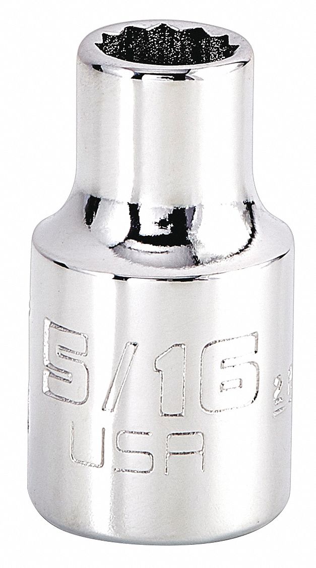 Socket, Stl, 12P5/16in,