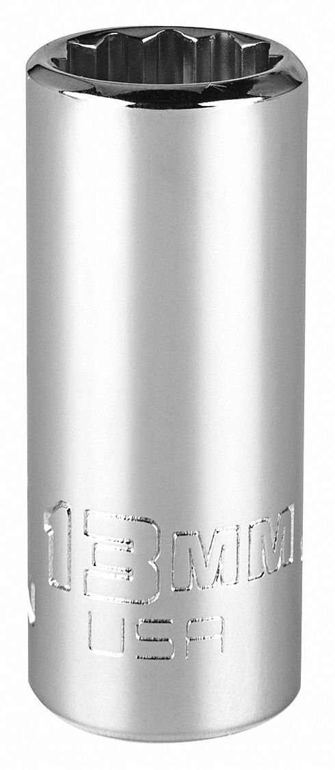 Socket,  Steel,  Chrome,  13 mm