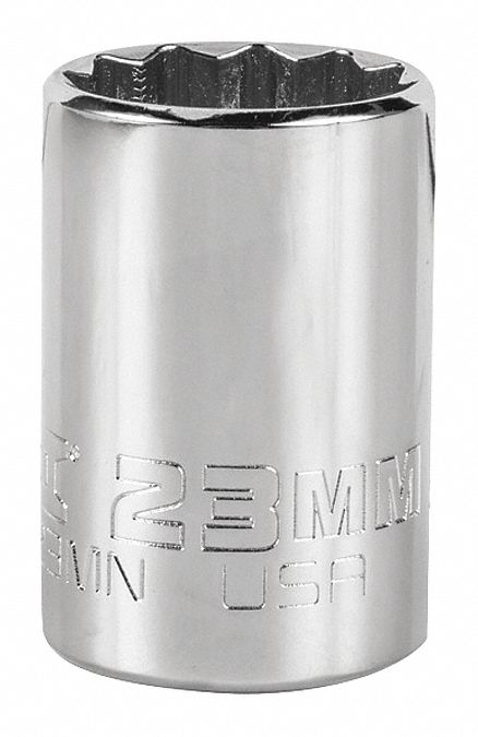 Socket,  Steel,  Chrome,  23 mm