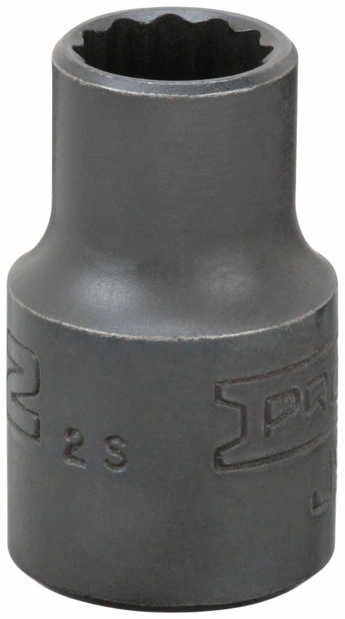 Socket: SAE, 3/8 in Drive Size, 11/32 in Socket Size, 12-Point, Std, Black Oxide, Socket