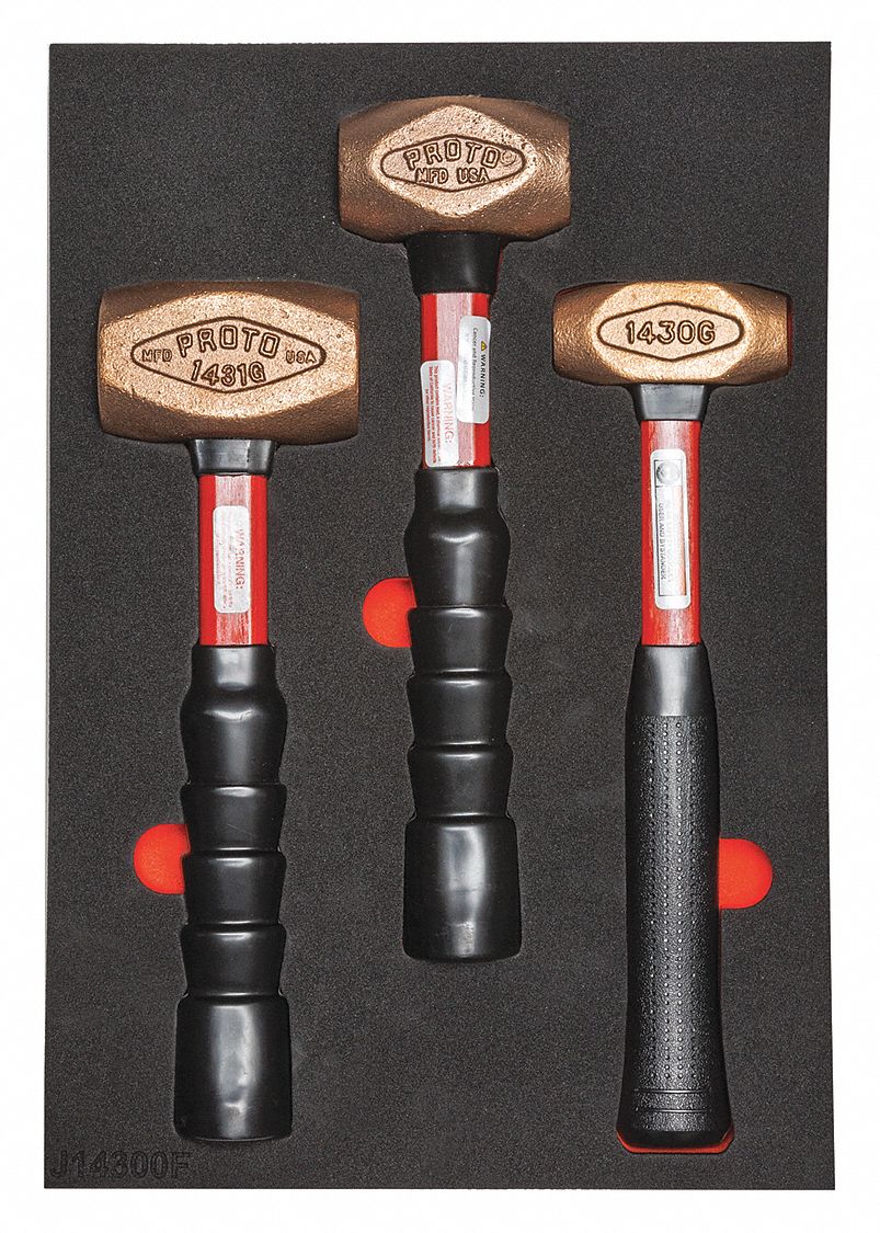 Fiberglass Handle, 1 1/2 lb_3 lb_4 lb Head Wt, Hammer Set 483J73