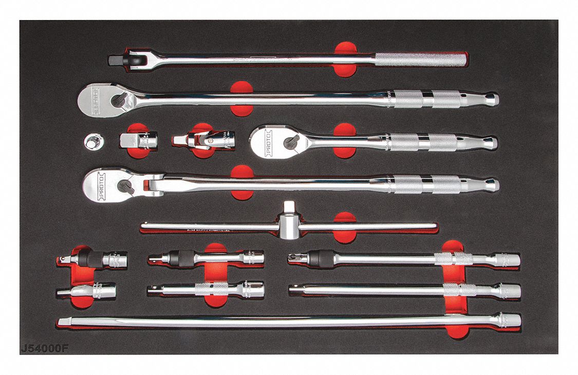 PROTO Hand Ratchet Set, Standard, Pear, Reversing Yes, Chrome, Minimum