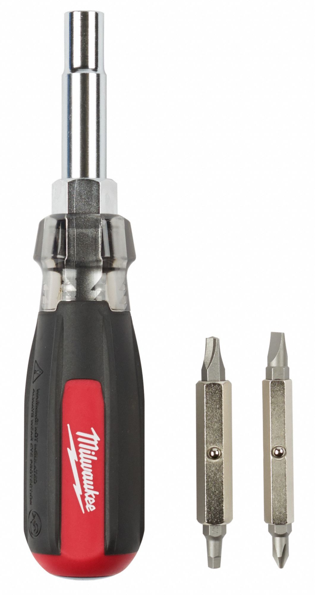MILWAUKEE MultiBit Screwdriver 1/1/4 in/2/3/16 in/SQ1/SQ2 Tip Size