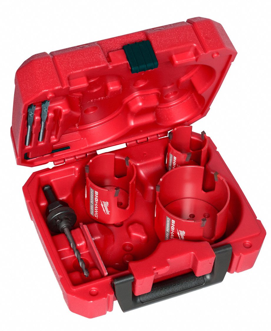 MILWAUKEE Hole Cutter Kit, Primary Material Application Wood, Carbide