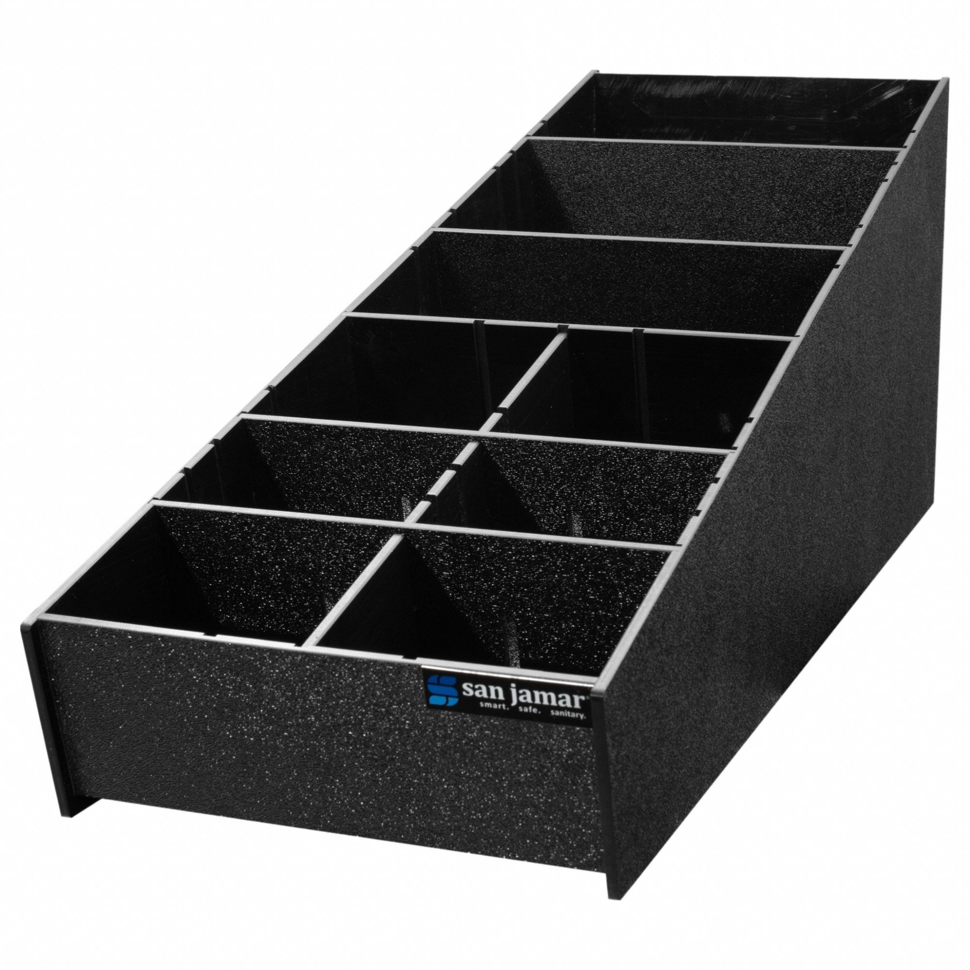 San Jamar 9 Compartments Black Condiment Organizer 483k88l2900 Grainger 8701