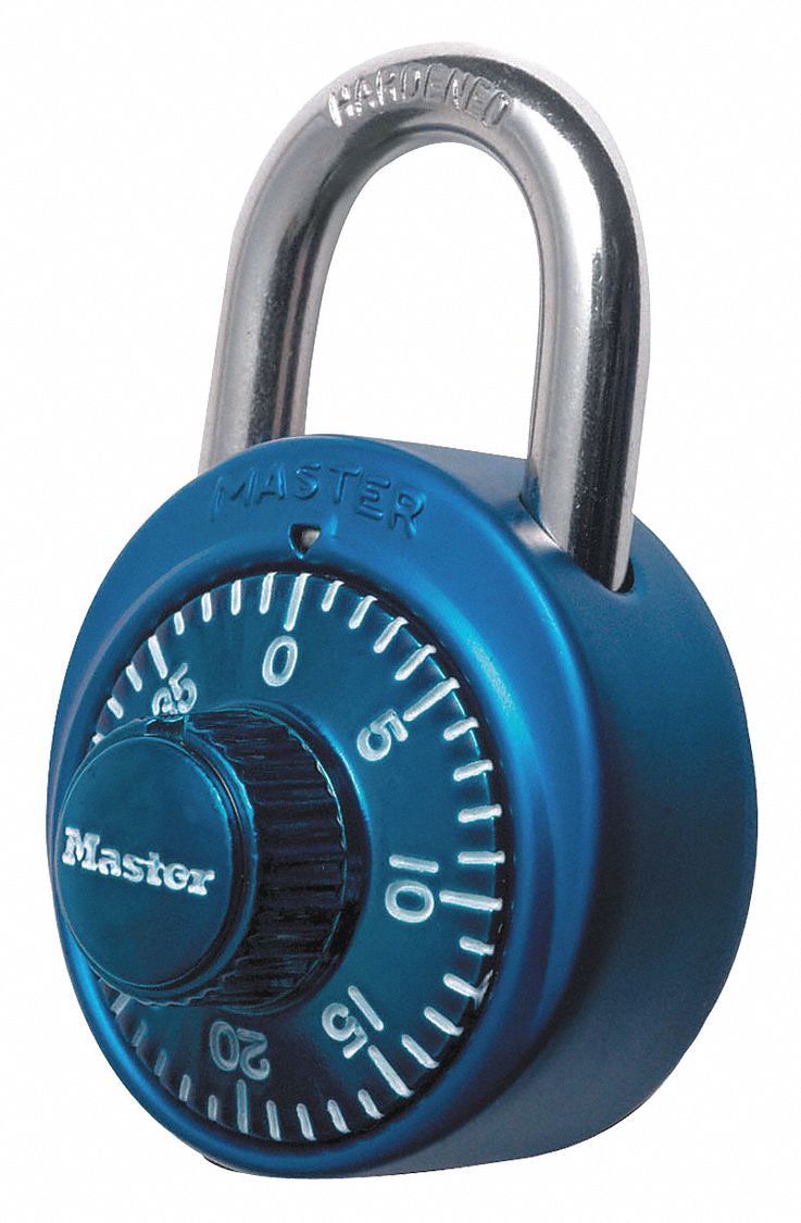 COMBINATION PADLOCK,2 IN,ROUND,BLUE