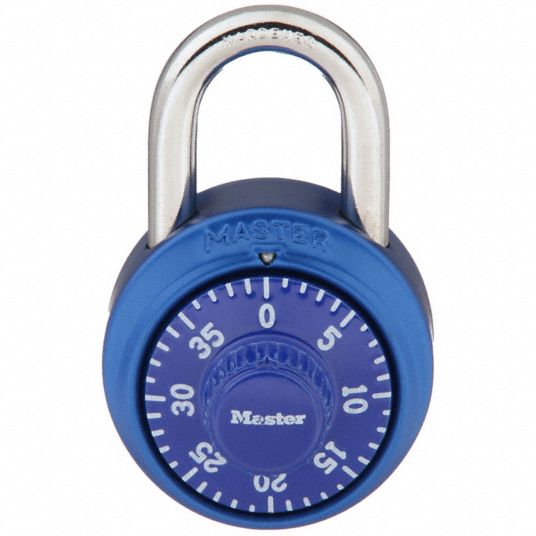 Master Lock 1528D Combination Padlock, 2 in, Round, Blue
