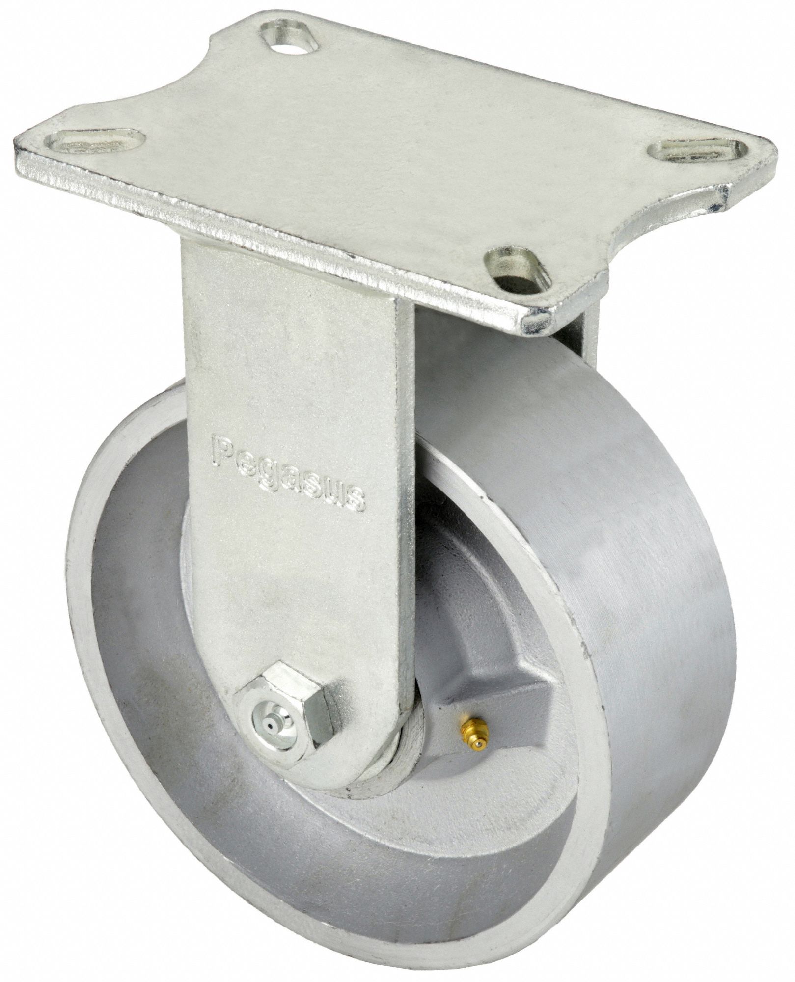 KINGPINLESS PLATE CASTER, 8 IN WHEEL DIAMETER, 5400 LB, 10⅛ IN MOUNTING H, ROLLER