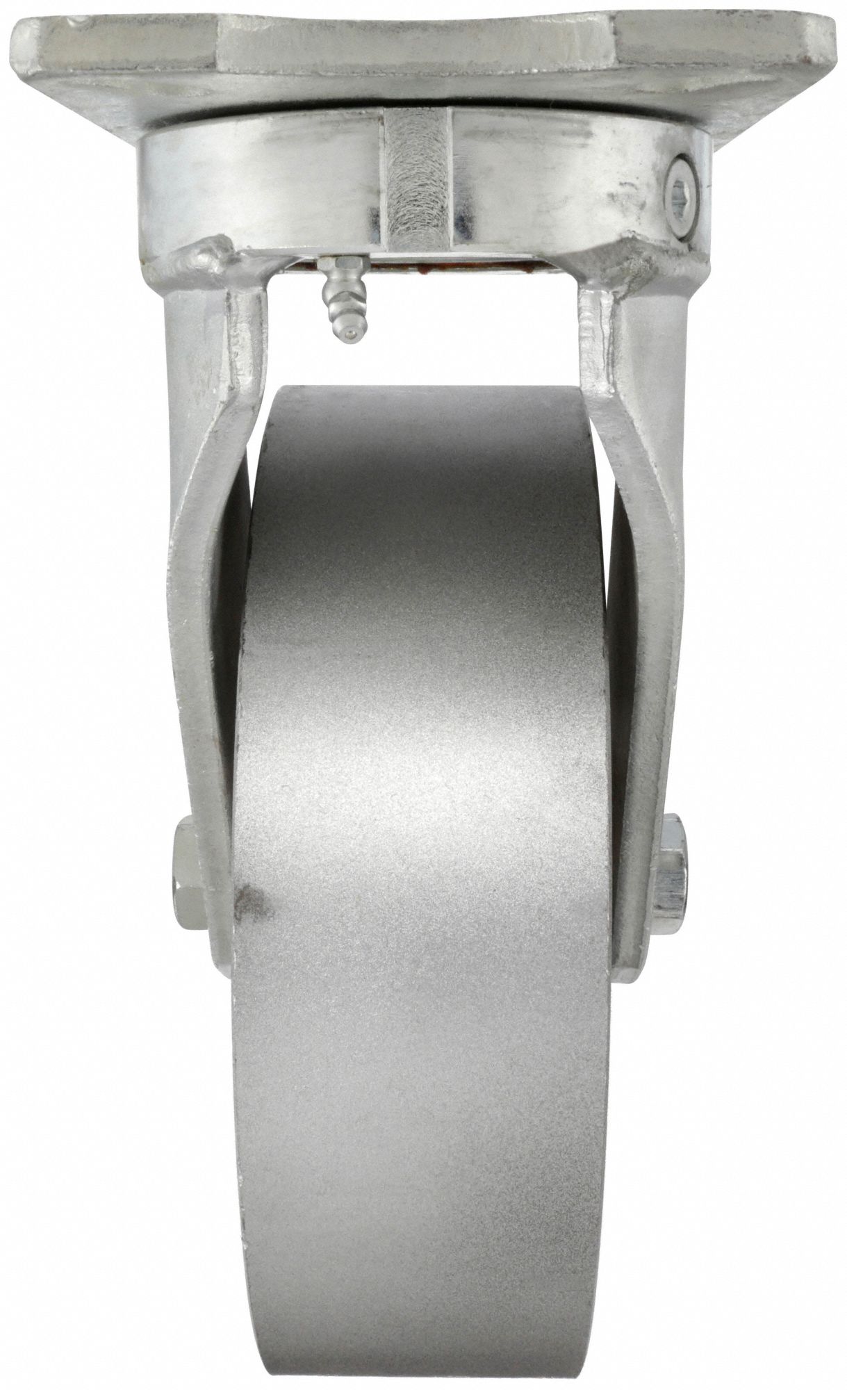KINGPINLESS PLATE CASTER, 10 IN WHEEL DIAMETER, 5400 LB, 12½ IN MOUNTING H, ROLLER
