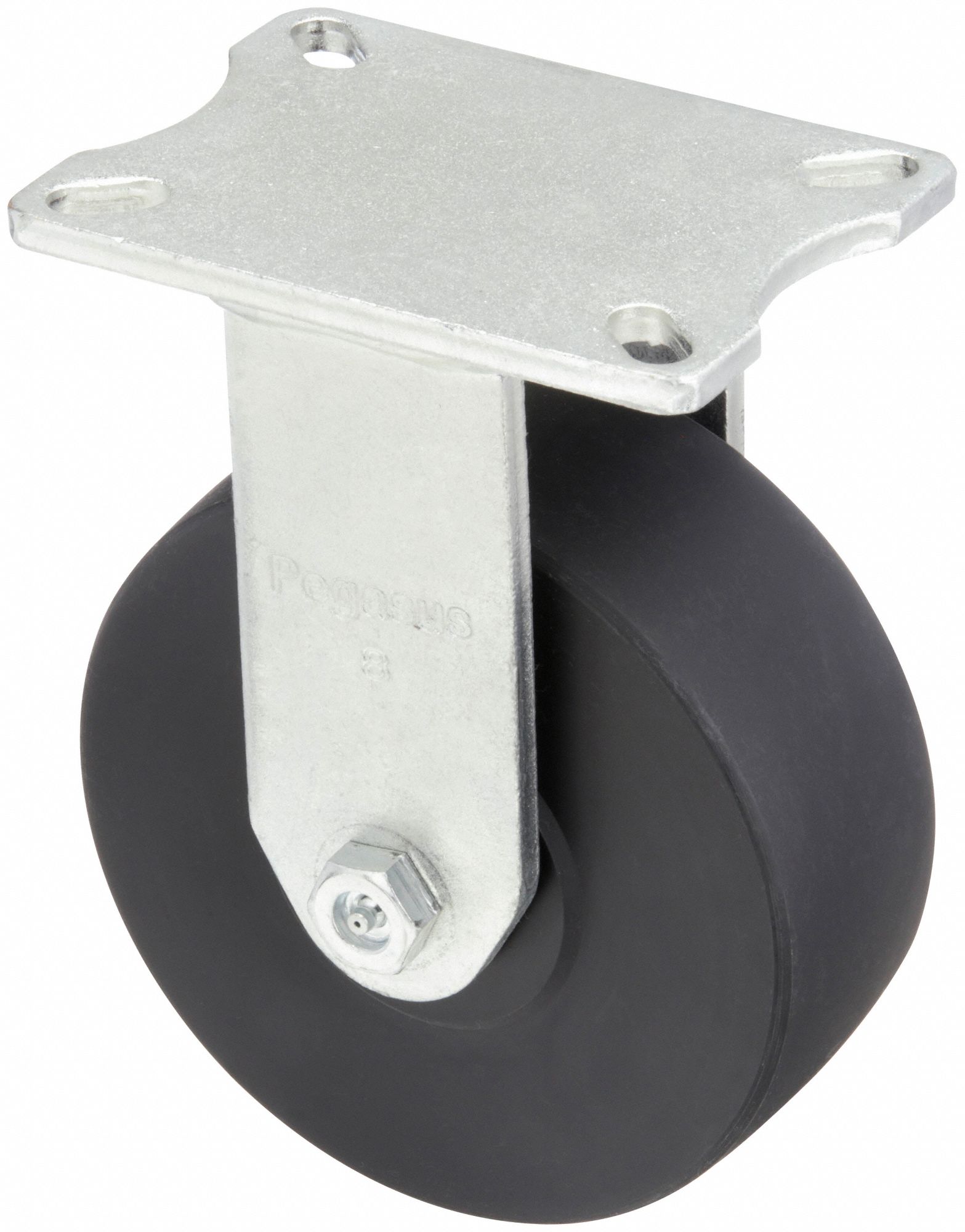 KINGPINLESS PLATE CASTER, 8 IN WHEEL DIAMETER, 5400 LB, 10⅛ IN MOUNTING H, NYLON