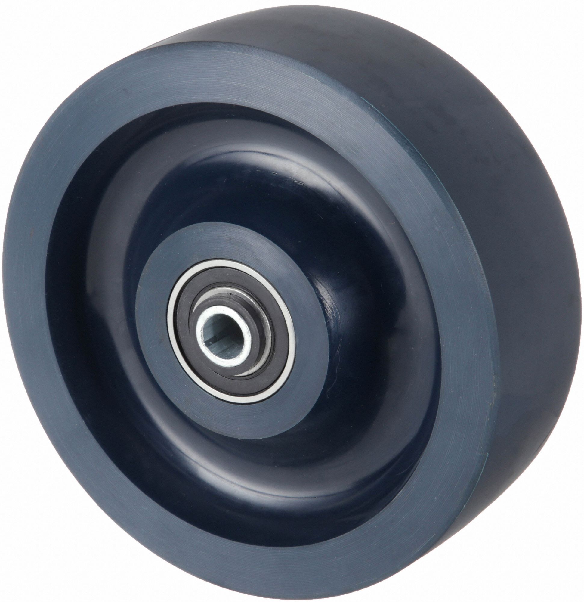 ANTIMICROBIAL POLYURETHANE TREAD ON PLASTIC CORE WHEEL, 6 IN WHEEL DIA, GREEN, HARD