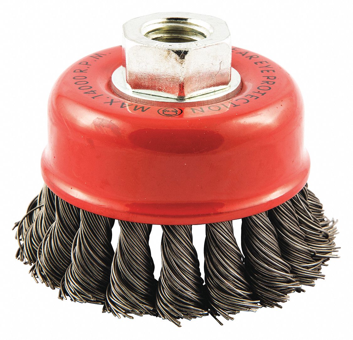 Cup Brush, Knotted, 2-3/4 dia., Arbor Hole